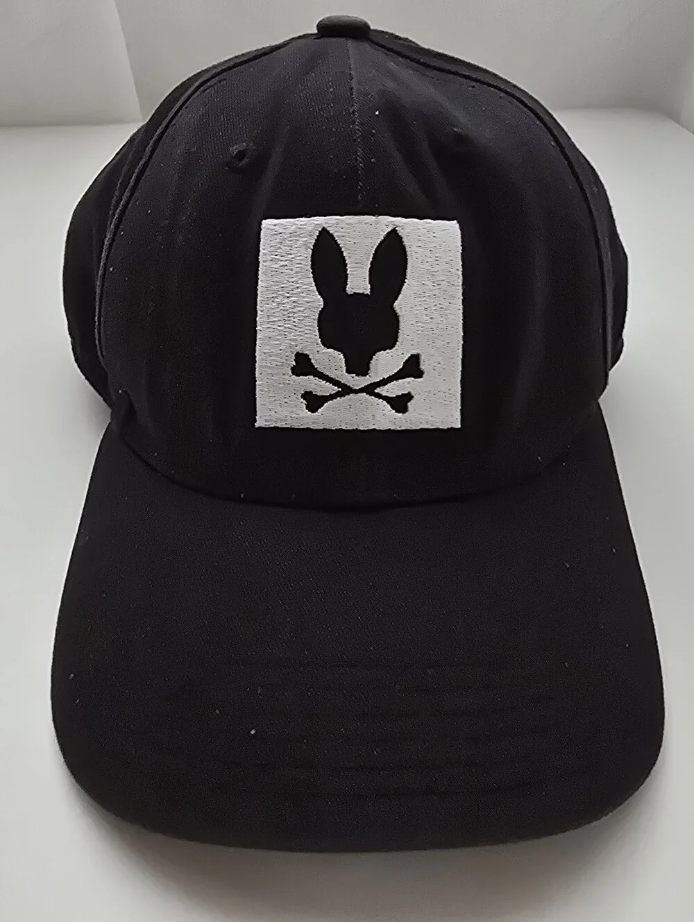 Psycho Bunny Black Logo Snapback Baseball Cap Hat One Size